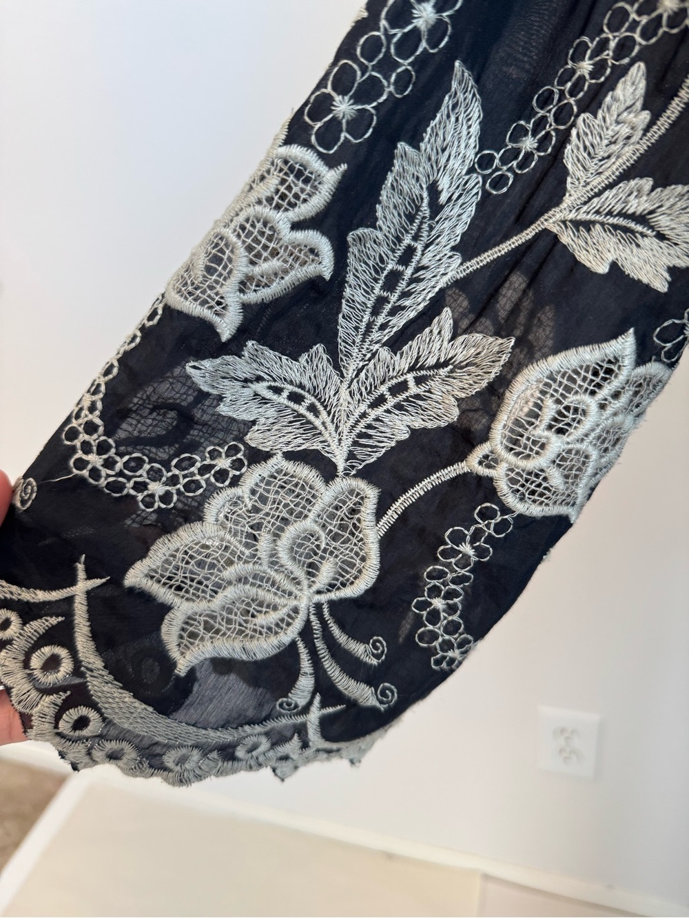 Alberto Makali Silk Cotton Embroidered Floral Tie-Front Top Boho M - Picture 3 of 7